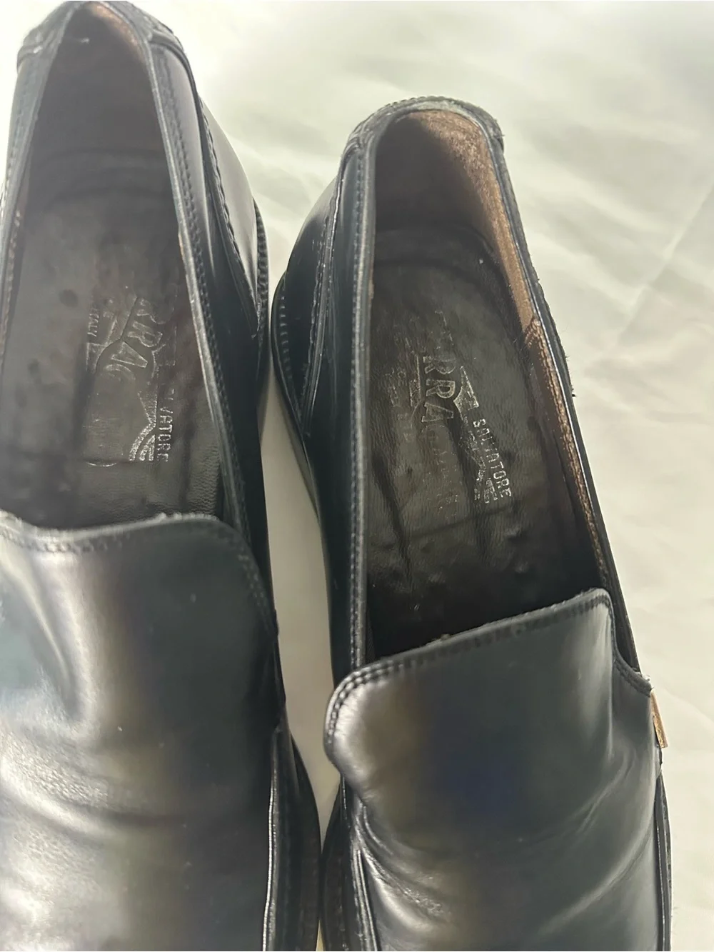 Salvatore Ferragamo Men’s Black Leather Loafers Slip-On Shoes Size 6.5